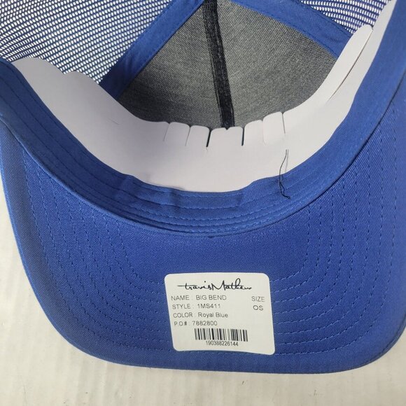 Travis Mathew Blue Big Bend Snapback Pineapple Mesh Back Trucker Hat - Picture 4 of 7